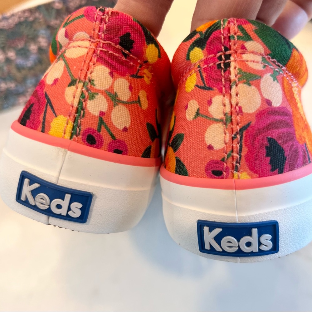 NIB Keds Rifle Paper Co Pink Floral slip on sneakers shoes loafers size 5 - Picture 8 of 8